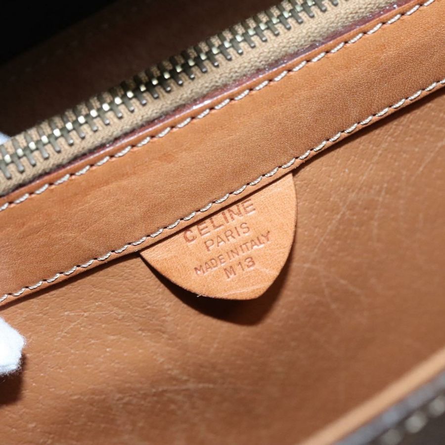 【日本直送】CELINE Macadam帆布商務包 PVC皮革 棕色 金色 正品 112171-11
