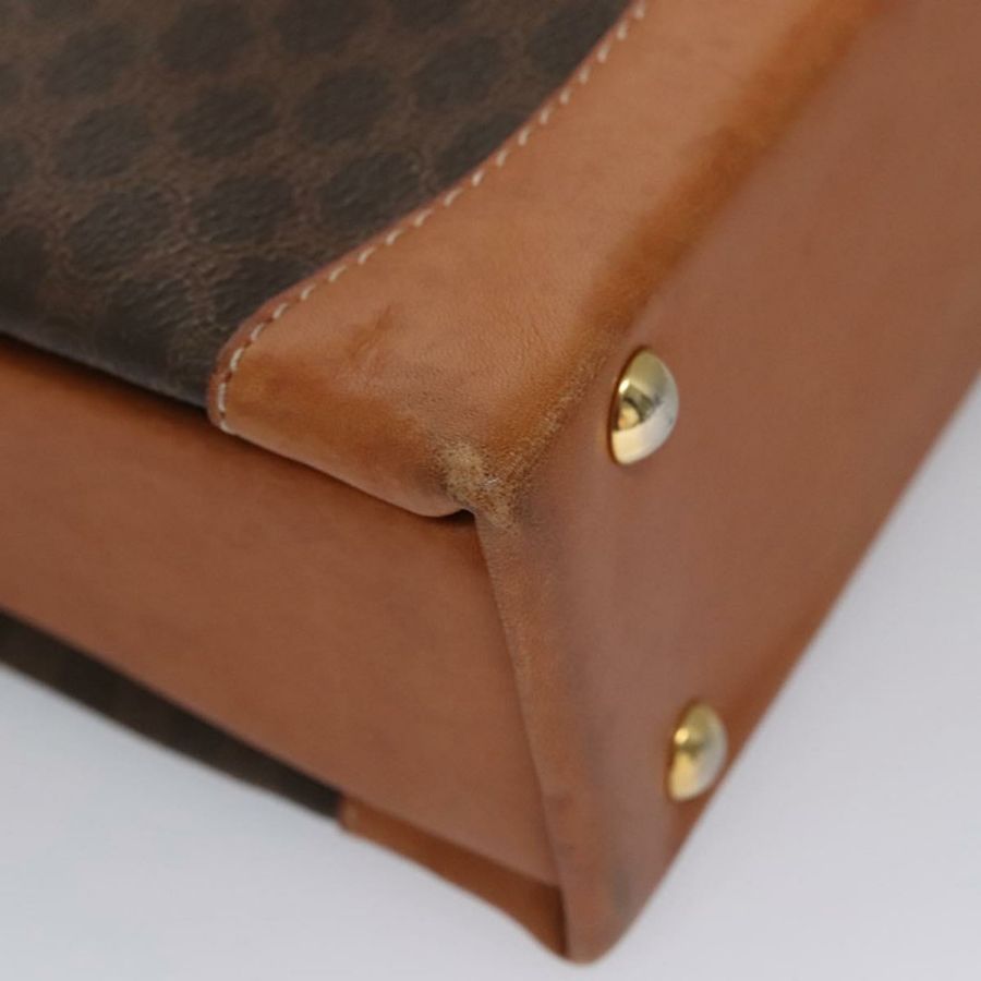 【日本直送】CELINE Macadam帆布商務包 PVC皮革 棕色 金色 正品 112171-13