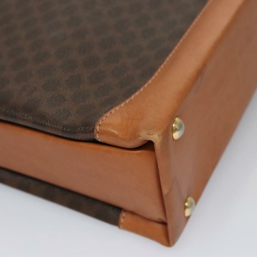 【日本直送】CELINE Macadam帆布商務包 PVC皮革 棕色 金色 正品 112171-14