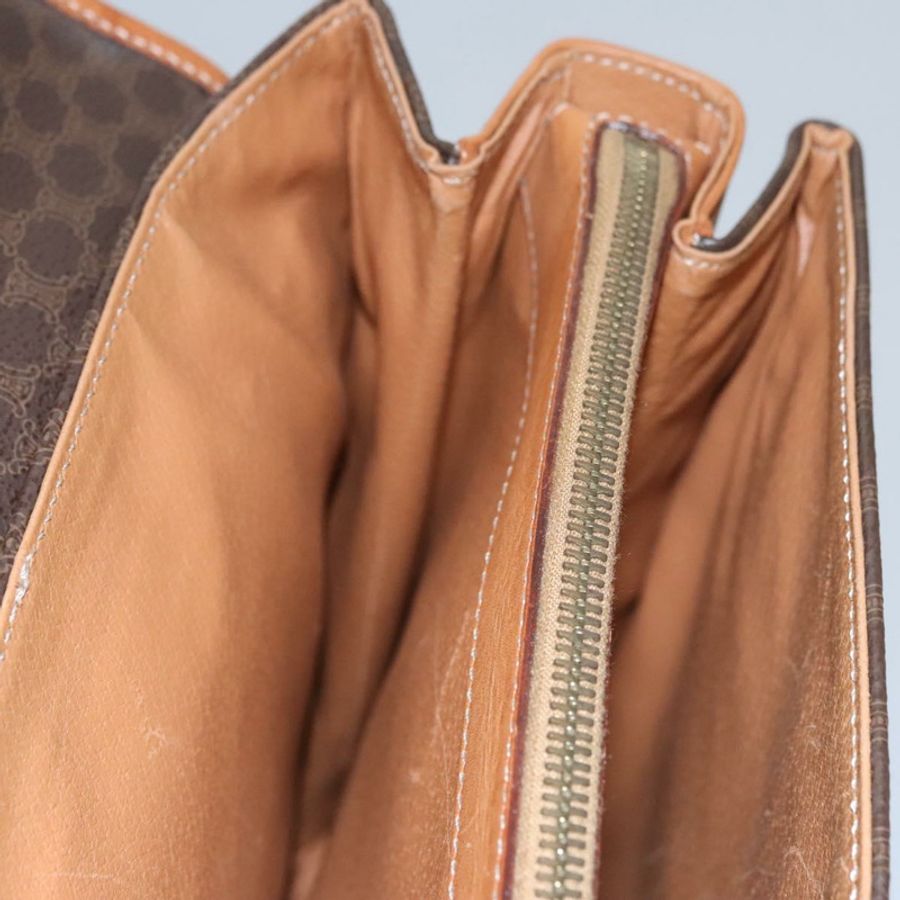 【日本直送】CELINE Macadam帆布商務包 PVC皮革 棕色 金色 正品 112171-20