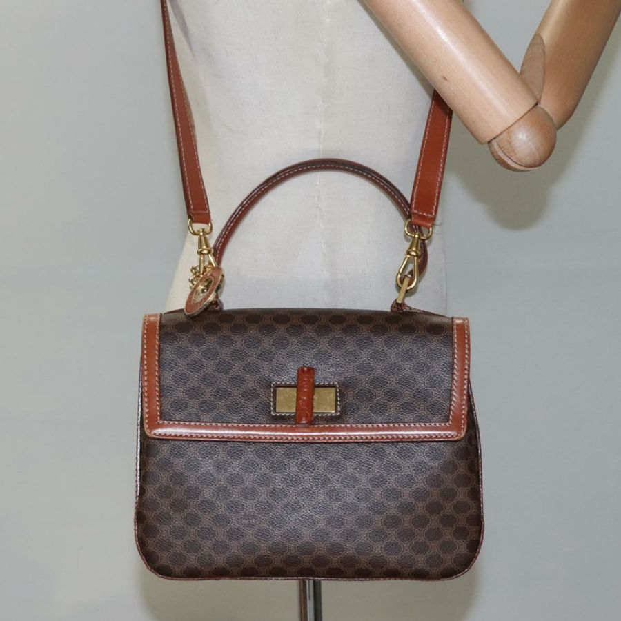 【日本直送】CELINE Macadam帆布手提包 PVC皮革 兩用棕色 正品 113560-24