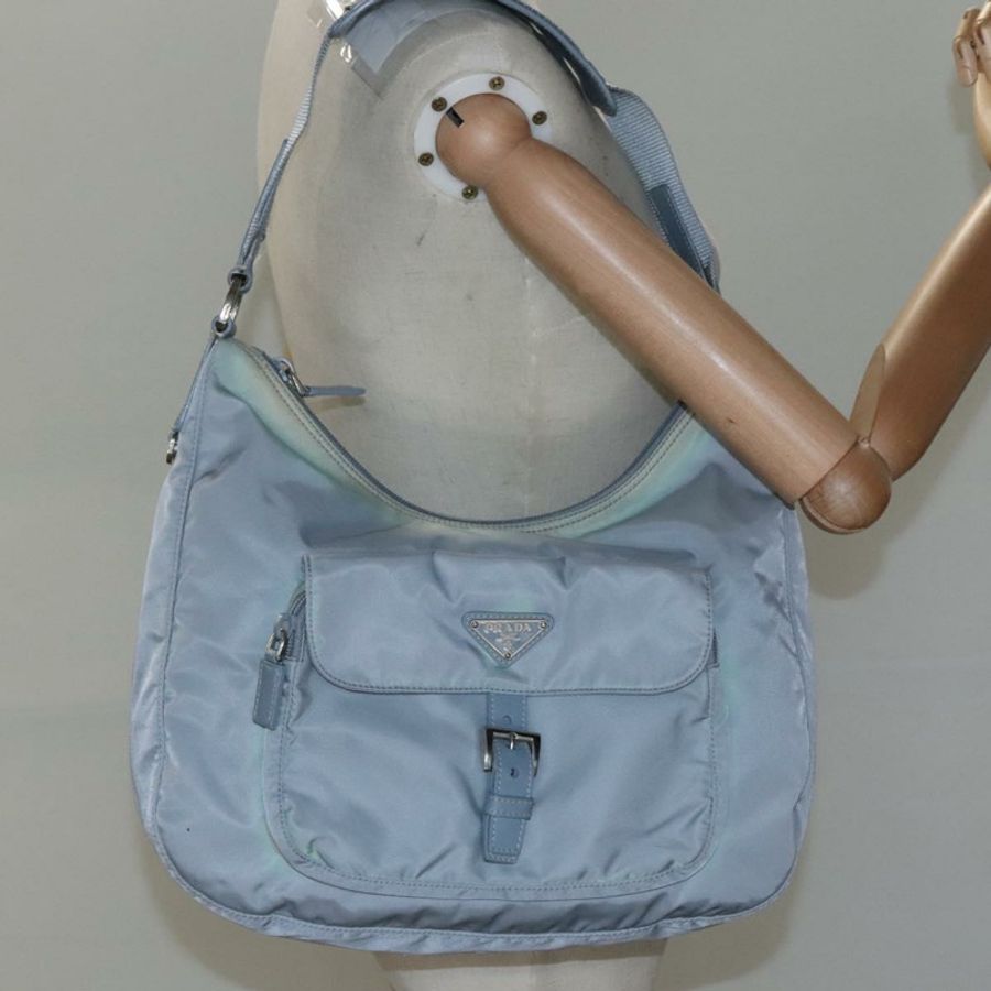 【日本直送】PRADA 尼龍肩包 淺藍色 正品 113631-23