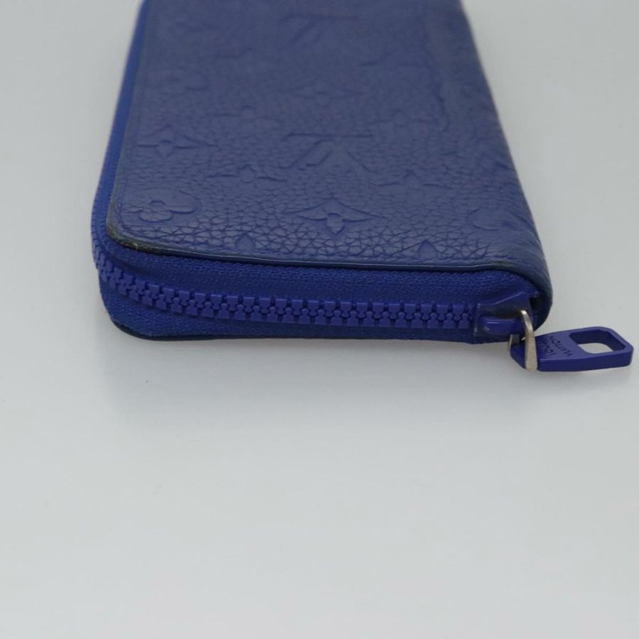 【日本直送】路易威登 Taurillon Monogram Zippy 錢包 藍色 M80791 LV Auth 114310-3