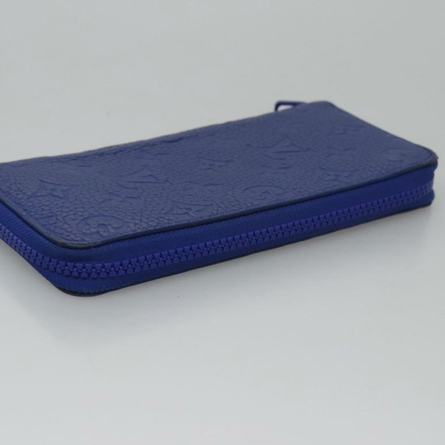 【日本直送】路易威登 Taurillon Monogram Zippy 錢包 藍色 M80791 LV Auth 114310-4