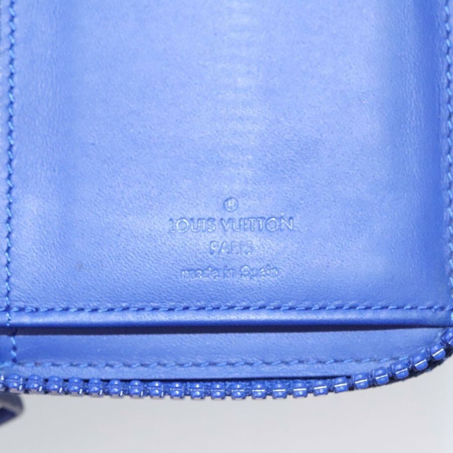 【日本直送】路易威登 Taurillon Monogram Zippy 錢包 藍色 M80791 LV Auth 114310-8