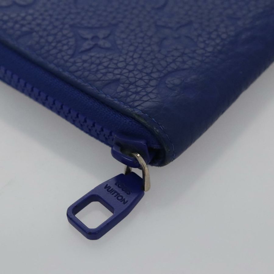 【日本直送】路易威登 Taurillon Monogram Zippy 錢包 藍色 M80791 LV Auth 114310-13