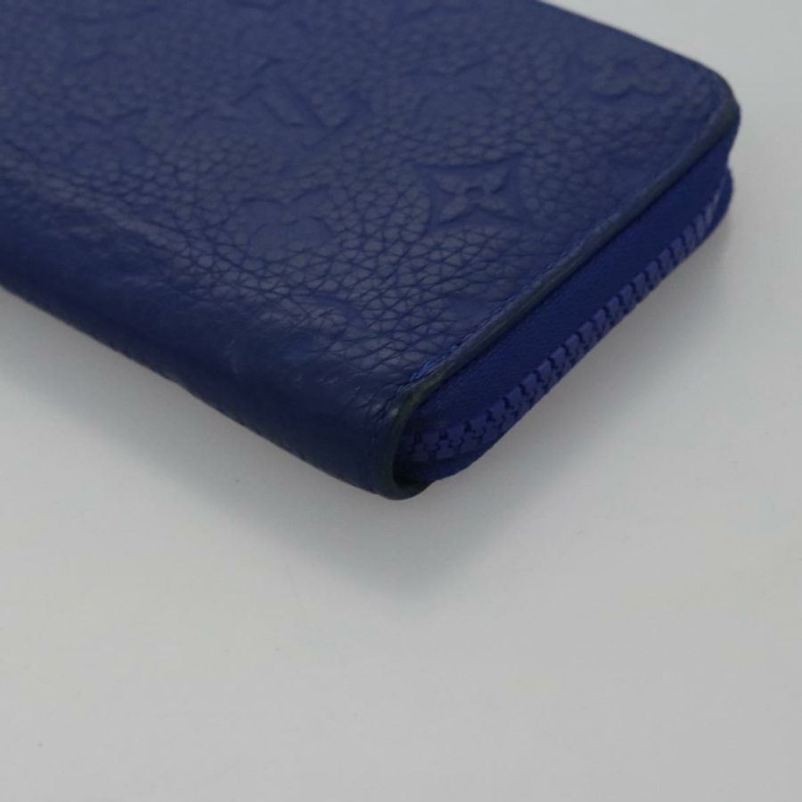 【日本直送】路易威登 Taurillon Monogram Zippy 錢包 藍色 M80791 LV Auth 114310-14