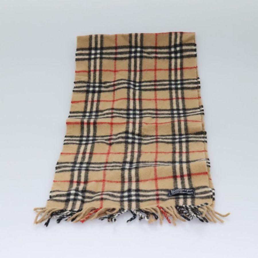【日本直送】Burberrys Nova Check Scarf Wool Beige Auth am7660-1