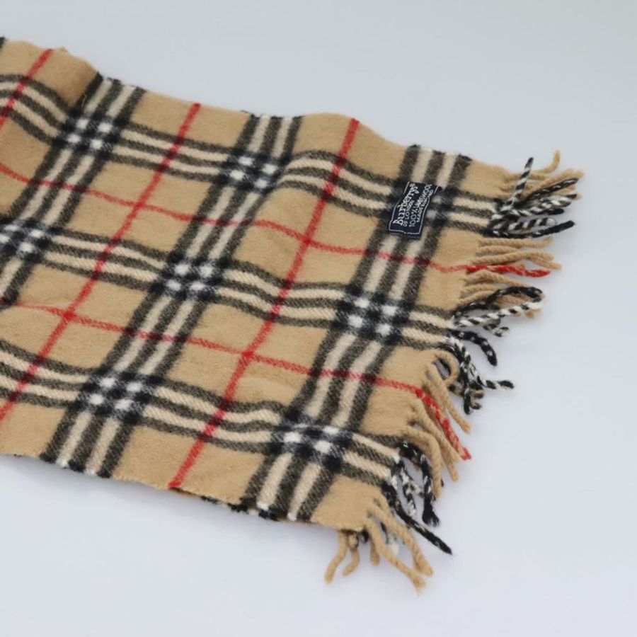 【日本直送】Burberrys Nova Check Scarf Wool Beige Auth am7660-2