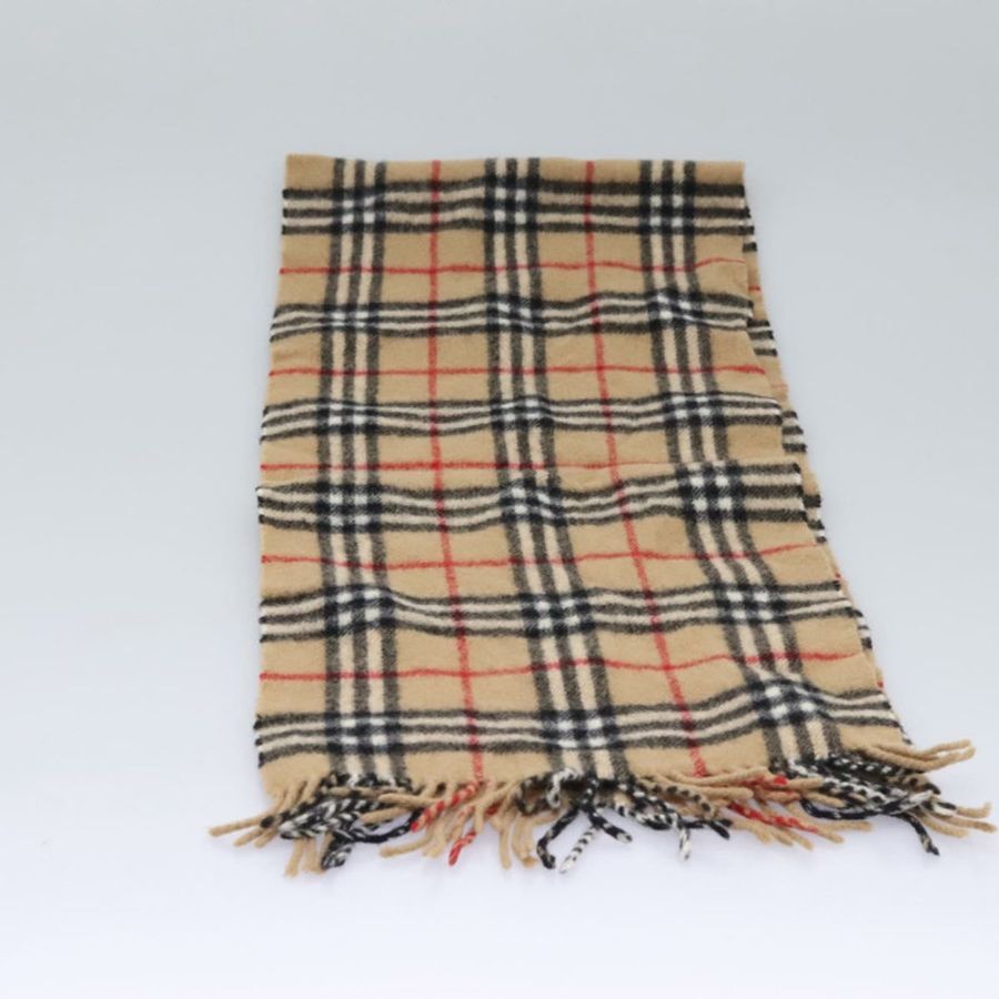 【日本直送】Burberrys Nova Check Scarf Wool Beige Auth am7660-5