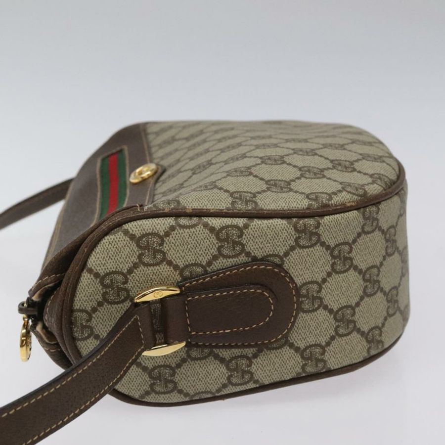 【日本直送】GUCCI GG Supreme Web Sherry Line 手提包 PVC 米色 金色 001 123 0918 正品 115011-3