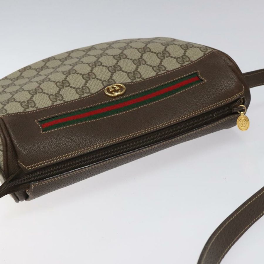 【日本直送】GUCCI GG Supreme Web Sherry Line 手提包 PVC 米色 金色 001 123 0918 正品 115011-5