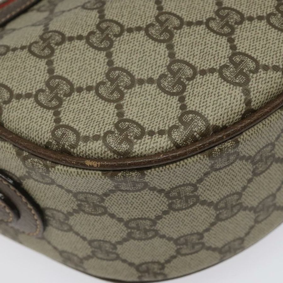 【日本直送】GUCCI GG Supreme Web Sherry Line 手提包 PVC 米色 金色 001 123 0918 正品 115011-7