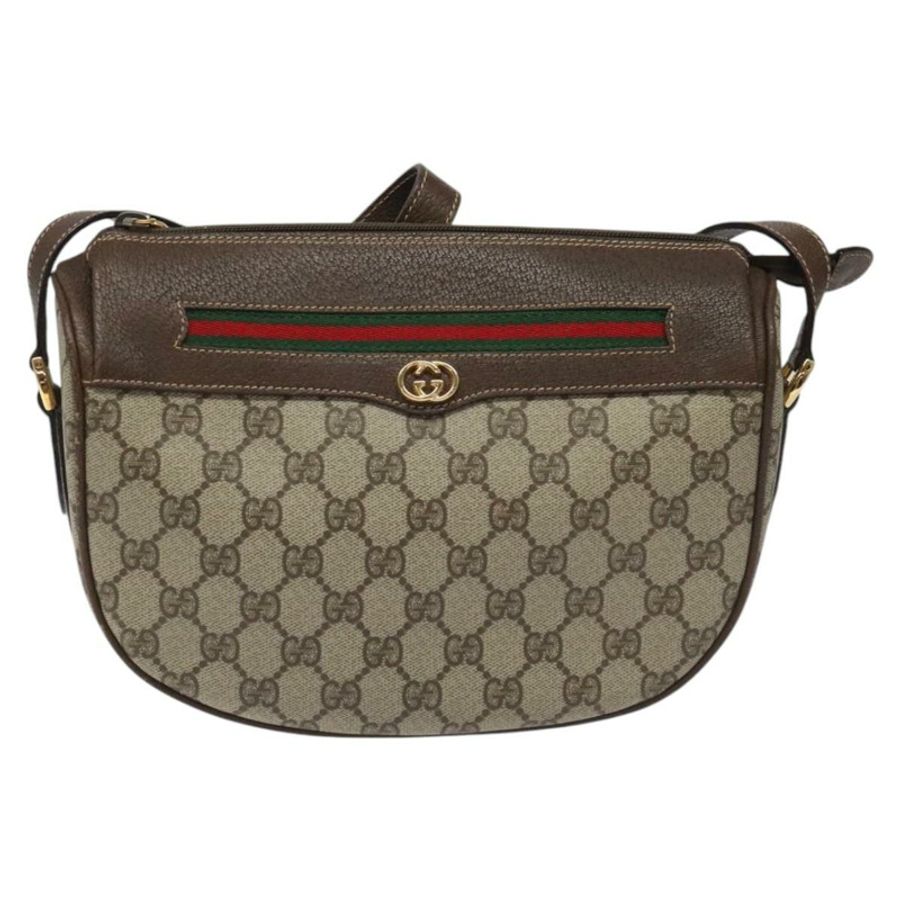 【日本直送】GUCCI GG Supreme Web Sherry Line 手提包 PVC 米色 金色 001 123 0918 正品 115011-12