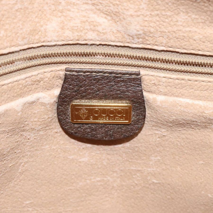 【日本直送】GUCCI GG Supreme Web Sherry Line 手提包 PVC 米色 金色 001 123 0918 正品 115011-18