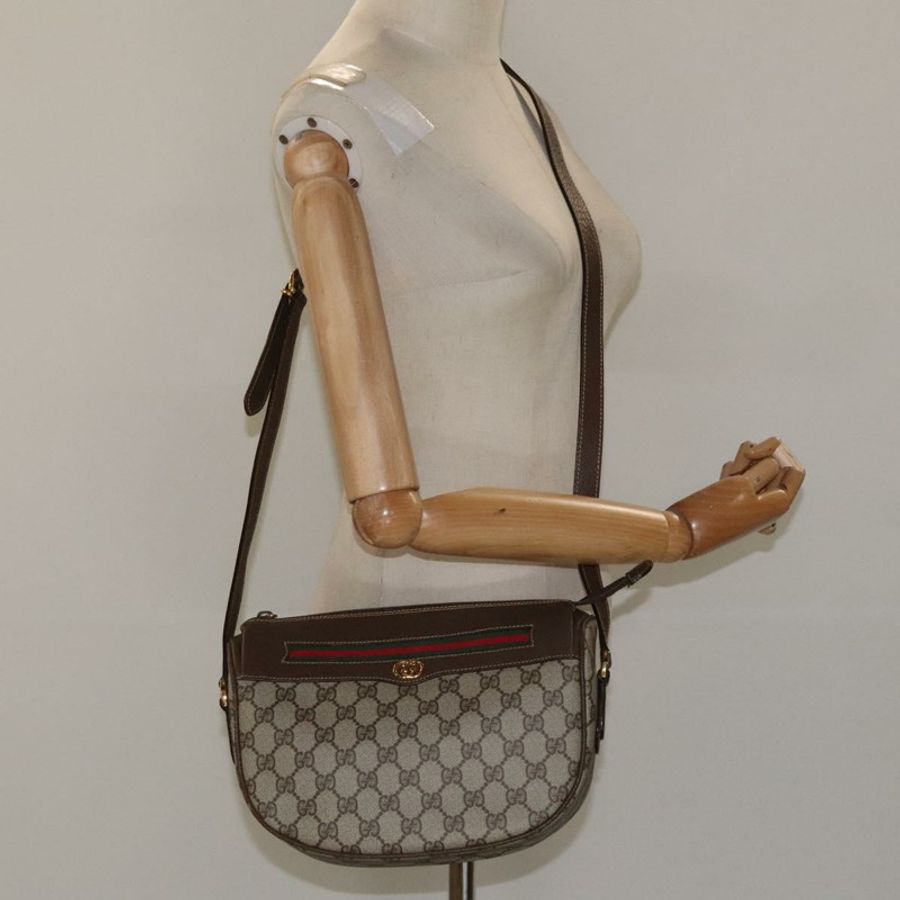 【日本直送】GUCCI GG Supreme Web Sherry Line 手提包 PVC 米色 金色 001 123 0918 正品 115011-22