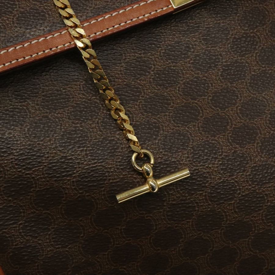 【日本直送】CELINE Macadam帆布手提包 PVC棕色金色 正品 115067-18