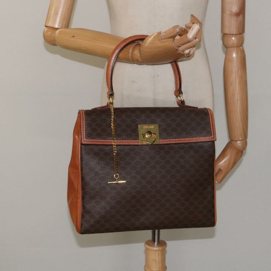 【日本直送】CELINE Macadam帆布手提包 PVC棕色金色 正品 115067-22