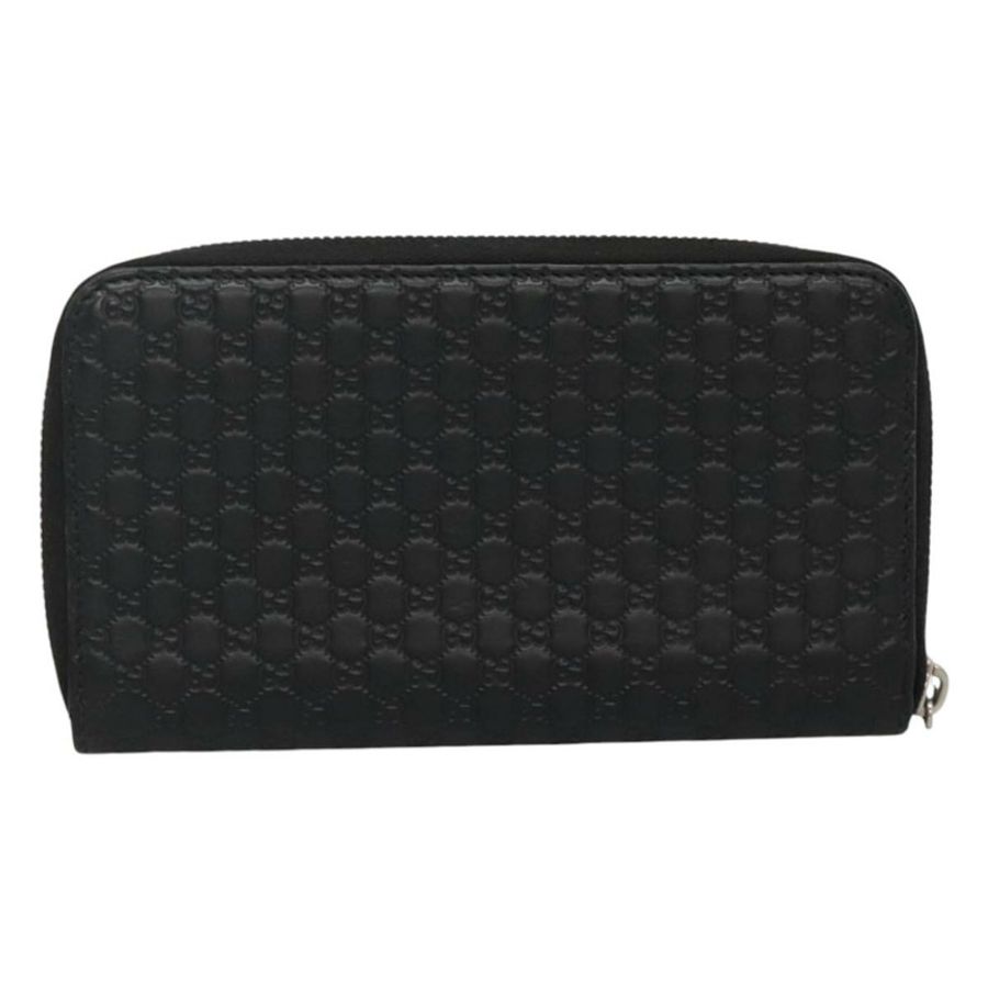 【日本直送】GUCCI Micro GG 帆布 Guccissima 長版皮夾 皮革 黑色 544473 Auth am7738-1