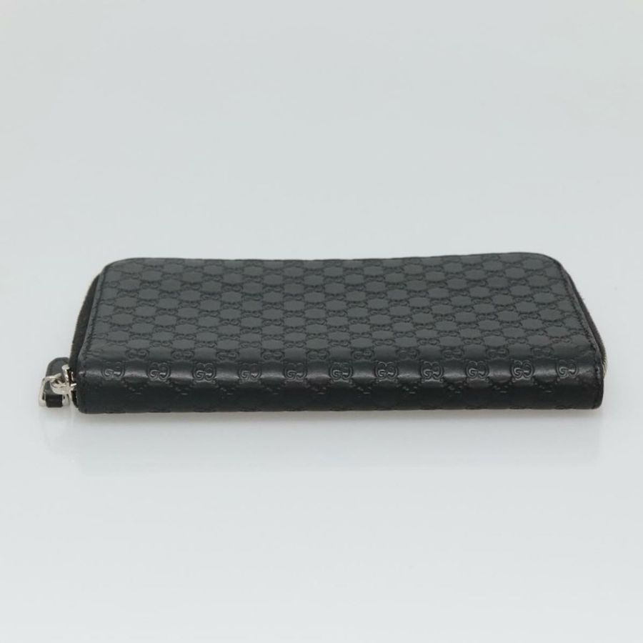 【日本直送】GUCCI Micro GG 帆布 Guccissima 長版皮夾 皮革 黑色 544473 Auth am7738-5