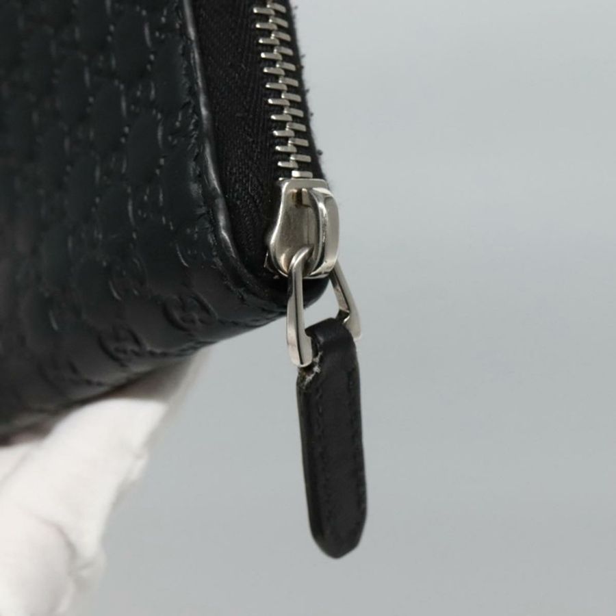 【日本直送】GUCCI Micro GG 帆布 Guccissima 長版皮夾 皮革 黑色 544473 Auth am7738-7