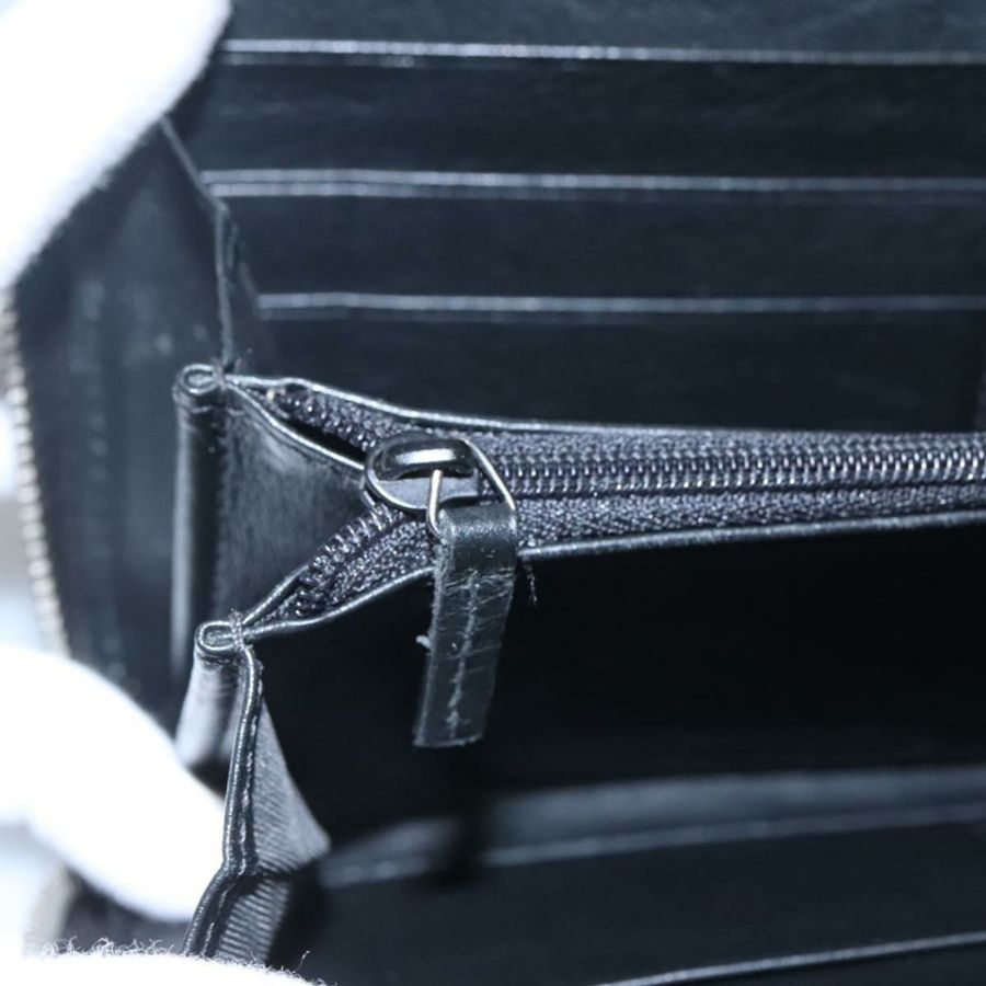 【日本直送】GUCCI Micro GG 帆布 Guccissima 長版皮夾 皮革 黑色 544473 Auth am7738-8