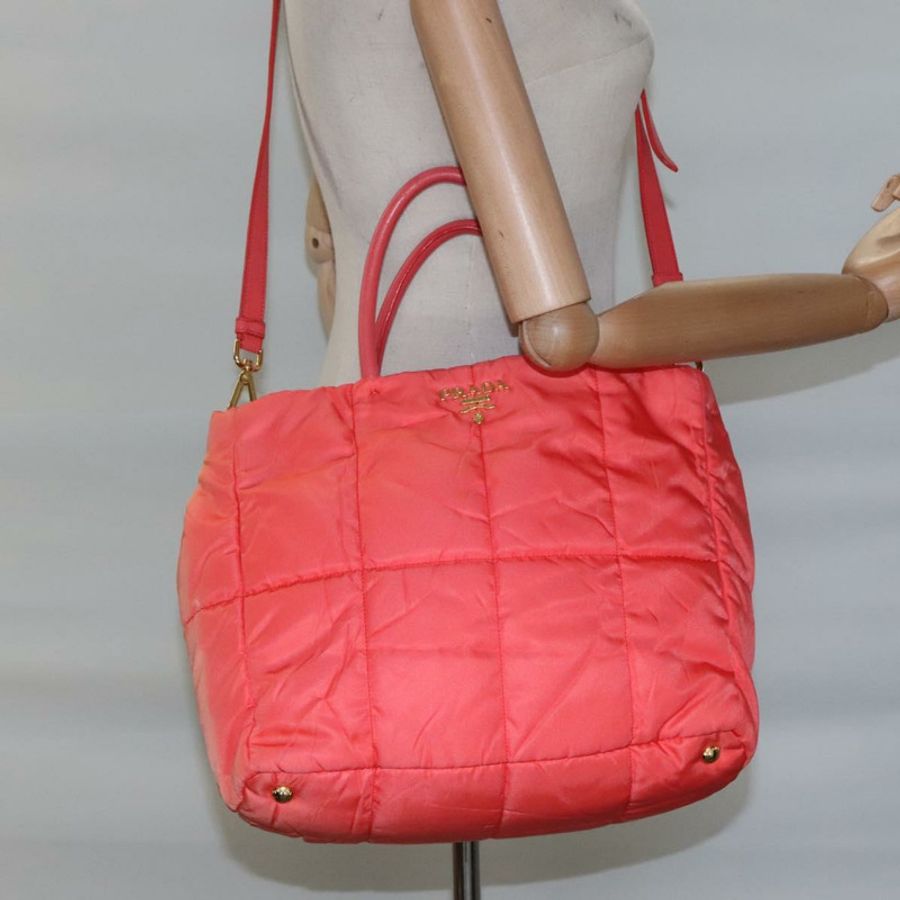 【日本直送】PRADA 尼龍手提包 2way Orange Gold Auth 115130-21