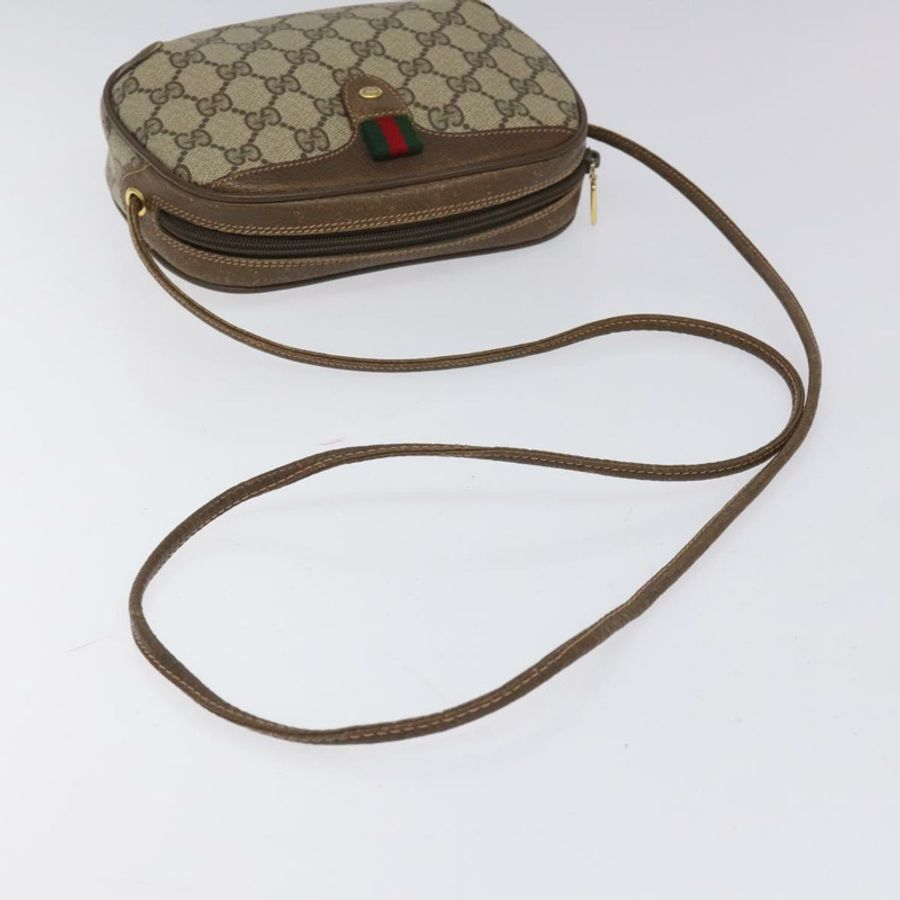 【日本直送】GUCCI GG Supreme Web Sherry Line 單肩包 PVC 米色 紅色 綠色 正品 100756-6