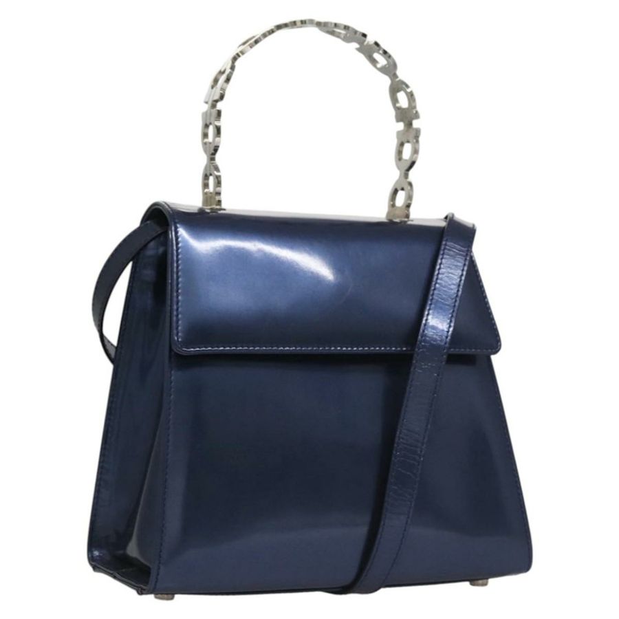 【日本直送】Salvatore Ferragamo 琺瑯雙肩手提包 藍色 正品 BD197-0