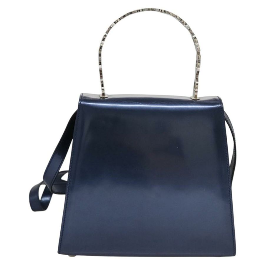 【日本直送】Salvatore Ferragamo 琺瑯雙肩手提包 藍色 正品 BD197-1