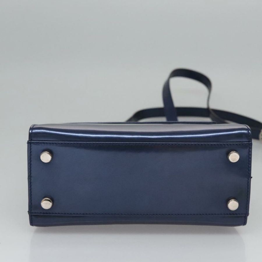 【日本直送】Salvatore Ferragamo 琺瑯雙肩手提包 藍色 正品 BD197-4