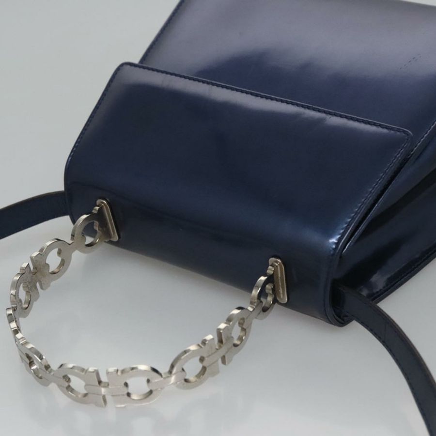 【日本直送】Salvatore Ferragamo 琺瑯雙肩手提包 藍色 正品 BD197-5