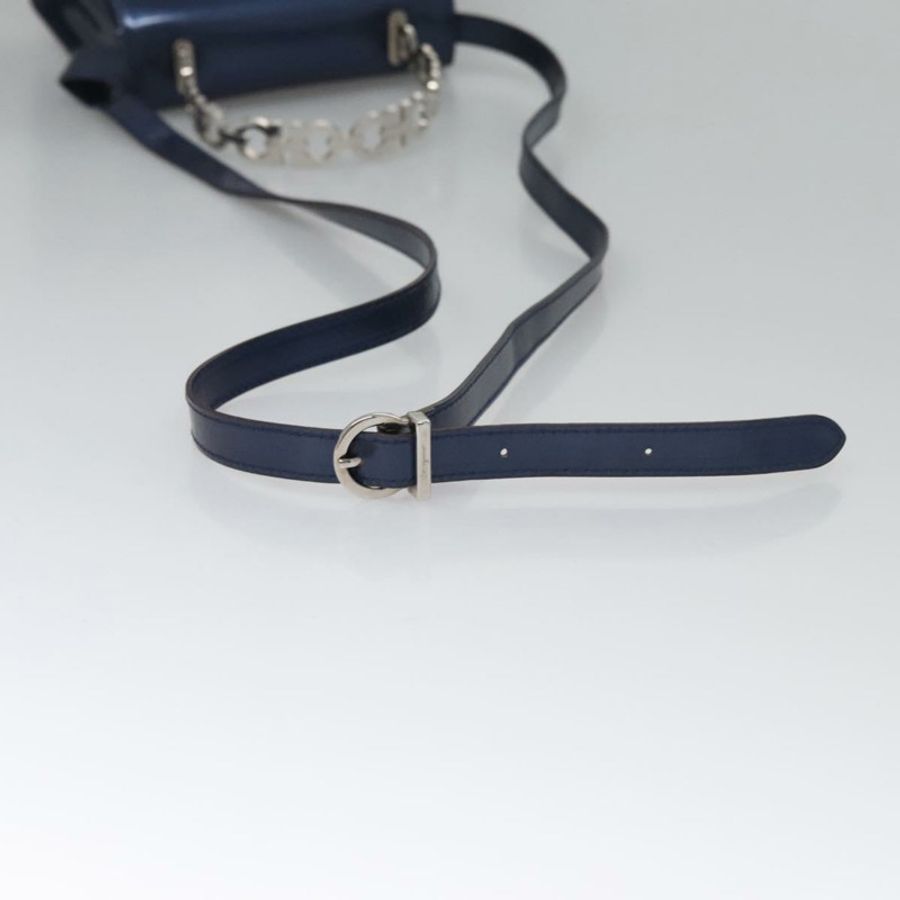 【日本直送】Salvatore Ferragamo 琺瑯雙肩手提包 藍色 正品 BD197-7