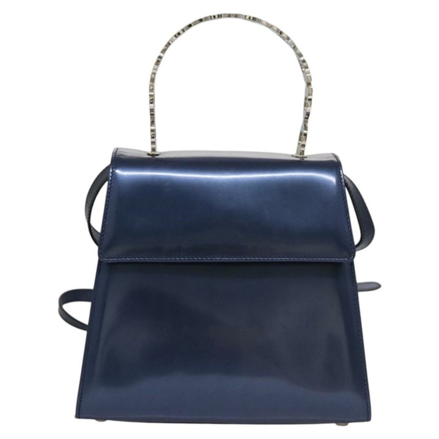 【日本直送】Salvatore Ferragamo 琺瑯雙肩手提包 藍色 正品 BD197-12