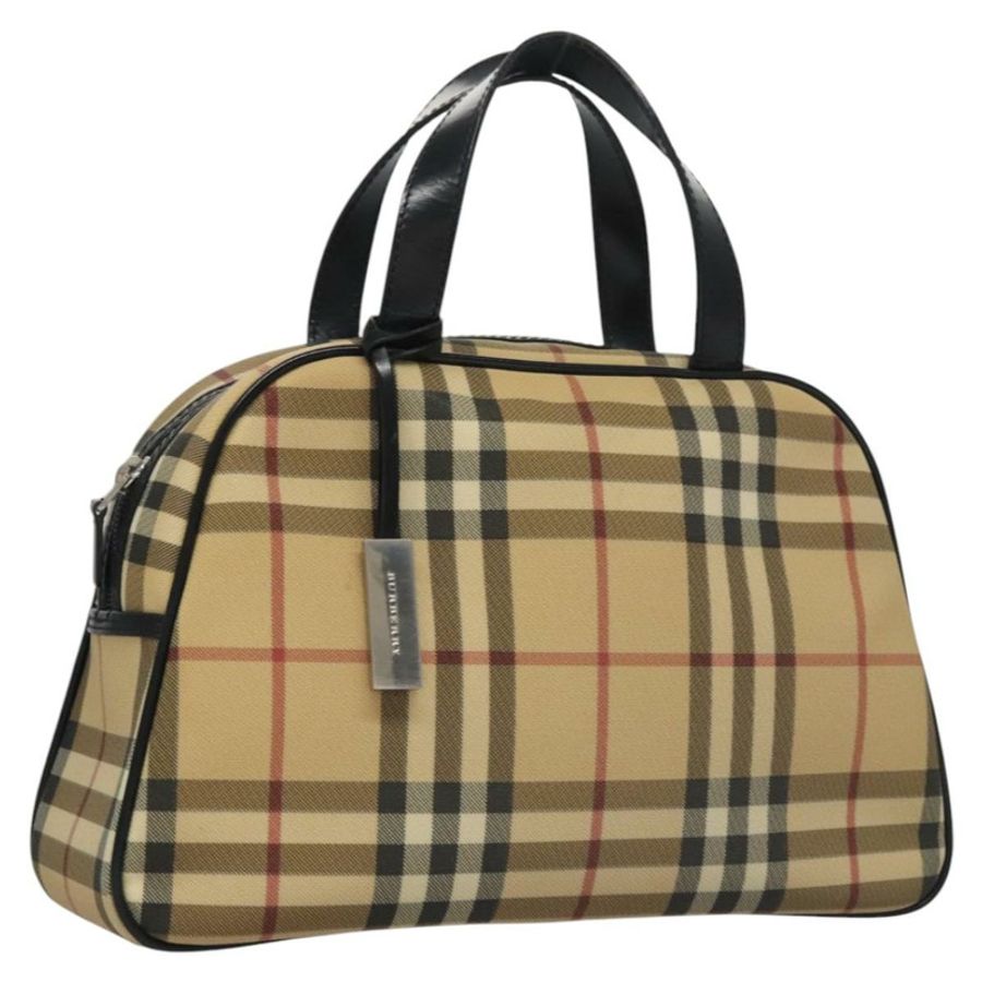 【日本直送】BURBERRY Nova 格紋手提包 PVC 米色 正品 BD255-0