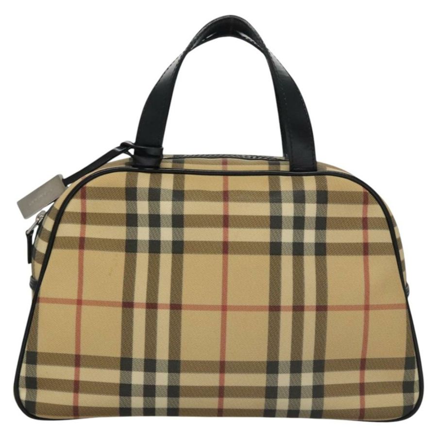 【日本直送】BURBERRY Nova 格紋手提包 PVC 米色 正品 BD255-12