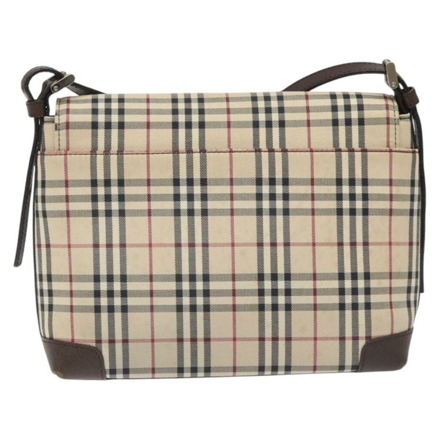 【日本直送】BURBERRY Nova 格紋帆布單肩包 米色 銀色 正品 BD069-1