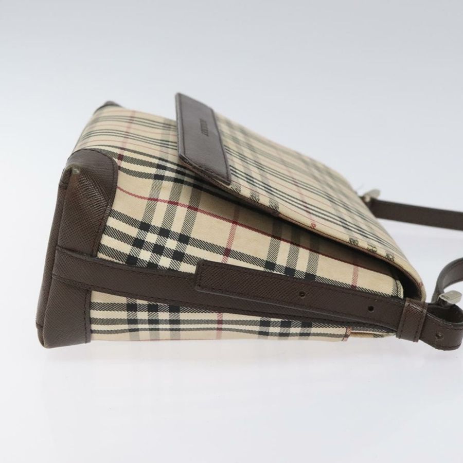 【日本直送】BURBERRY Nova 格紋帆布單肩包 米色 銀色 正品 BD069-2