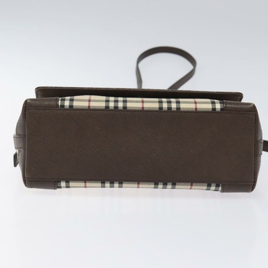 【日本直送】BURBERRY Nova 格紋帆布單肩包 米色 銀色 正品 BD069-4