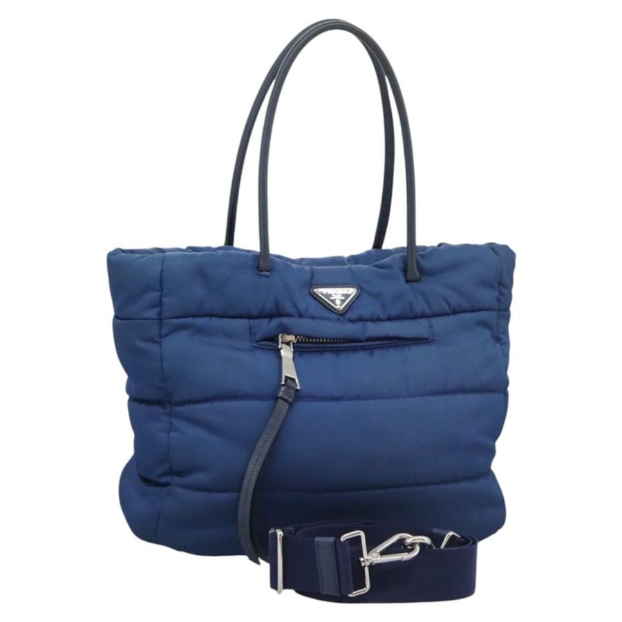 【日本直送】PRADA 尼龍手提包 2way 藍色銀色 正品 BD054-0