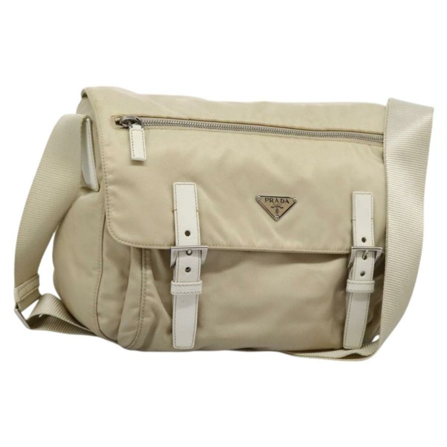 【日本直送】PRADA 尼龍米色銀色單肩包 正品 ac3661-0
