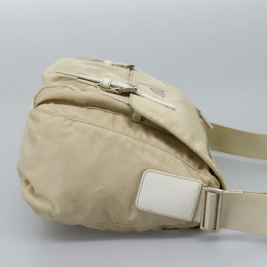 【日本直送】PRADA 尼龍米色銀色單肩包 正品 ac3661-3
