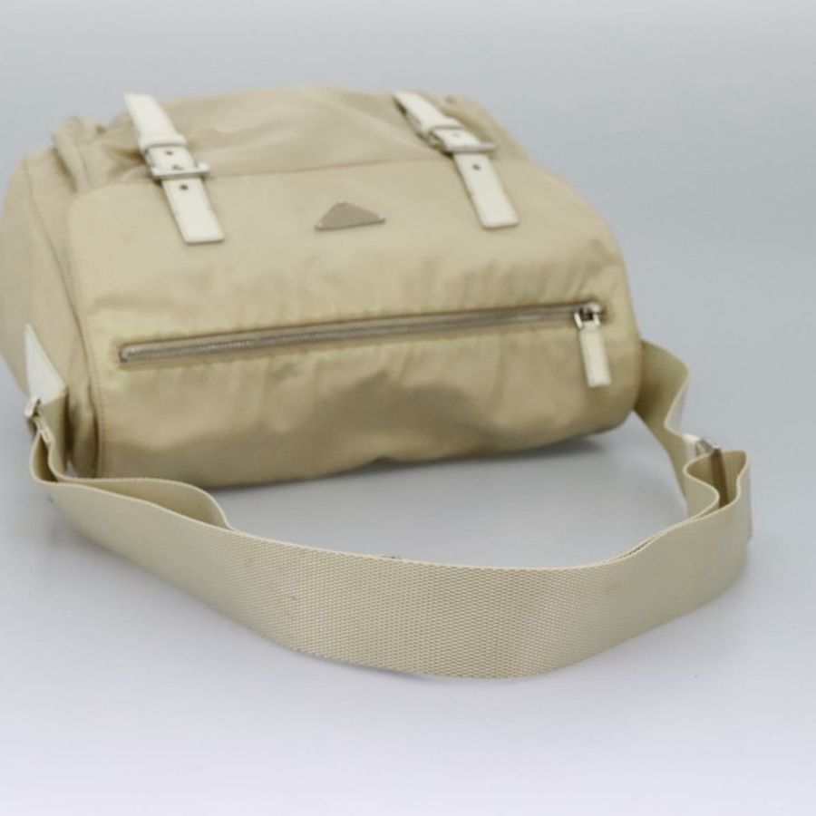 【日本直送】PRADA 尼龍米色銀色單肩包 正品 ac3661-6