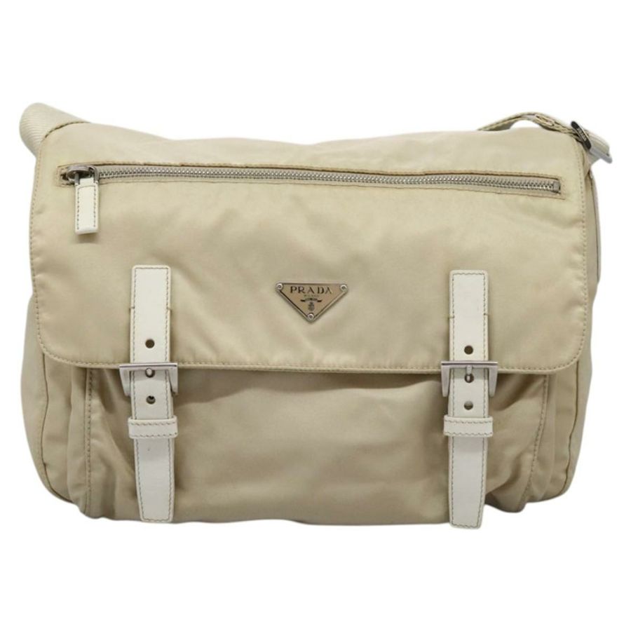 【日本直送】PRADA 尼龍米色銀色單肩包 正品 ac3661-12