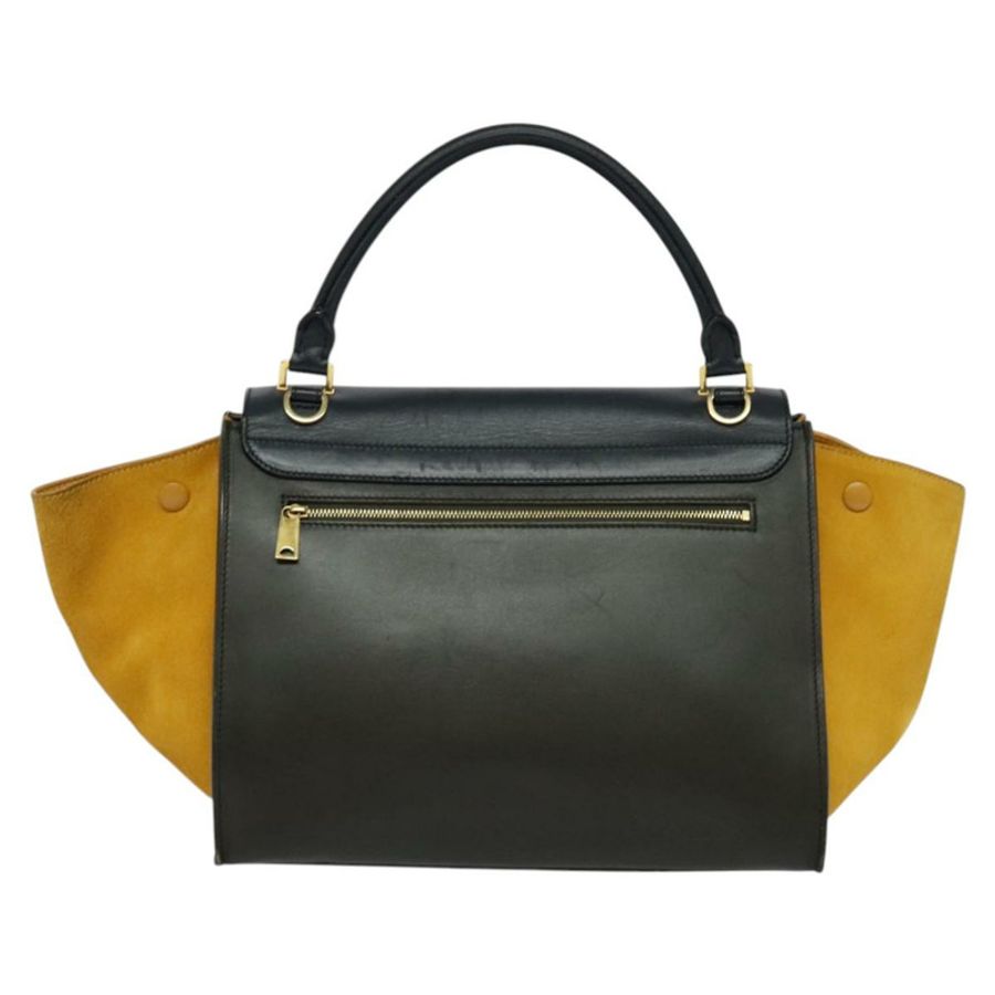【日本直送】CELINE Trapeze 手提包 皮革 2way 海軍藍 金色 Auth BA400-1