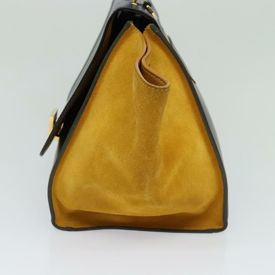 【日本直送】CELINE Trapeze 手提包 皮革 2way 海軍藍 金色 Auth BA400-3