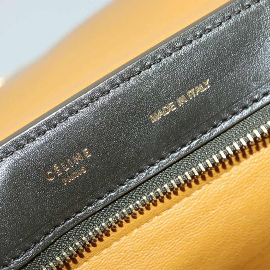 【日本直送】CELINE Trapeze 手提包 皮革 2way 海軍藍 金色 Auth BA400-19