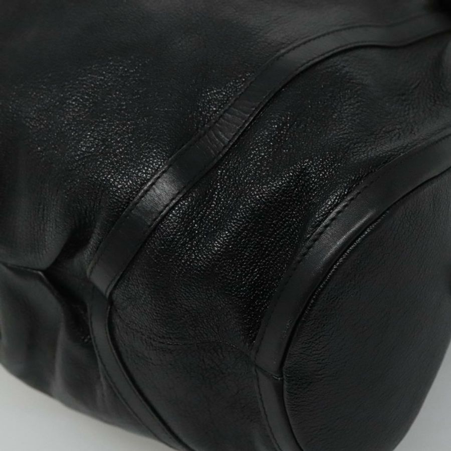 【日本直送】寶格麗 Chandra 手提包 皮革 黑色 金色 正品 yk17602-14