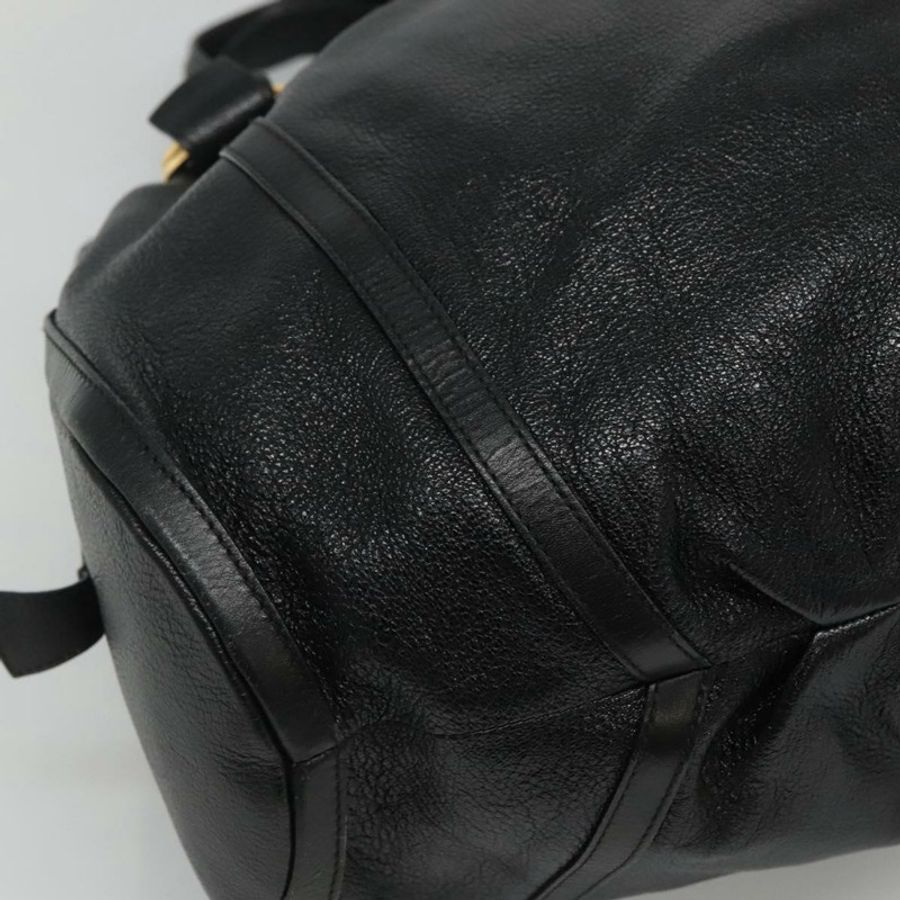 【日本直送】寶格麗 Chandra 手提包 皮革 黑色 金色 正品 yk17602-15