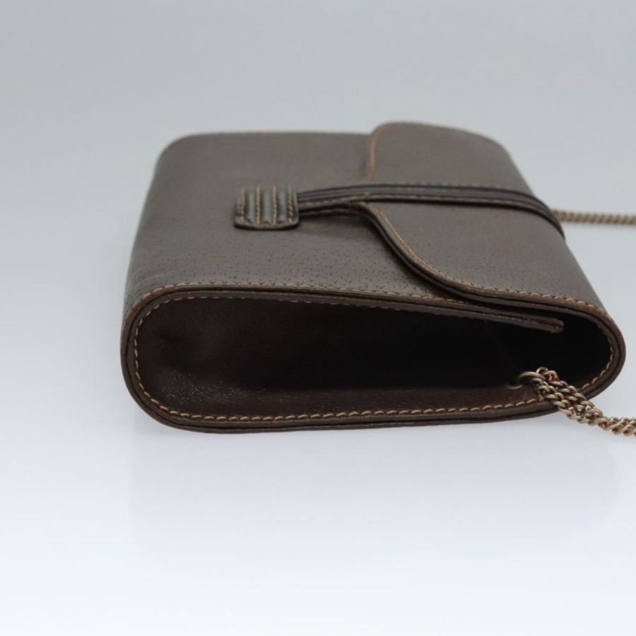 【日本直送】BALLY 鏈條單肩包 皮革 棕色 金色 正品 bs22953-2